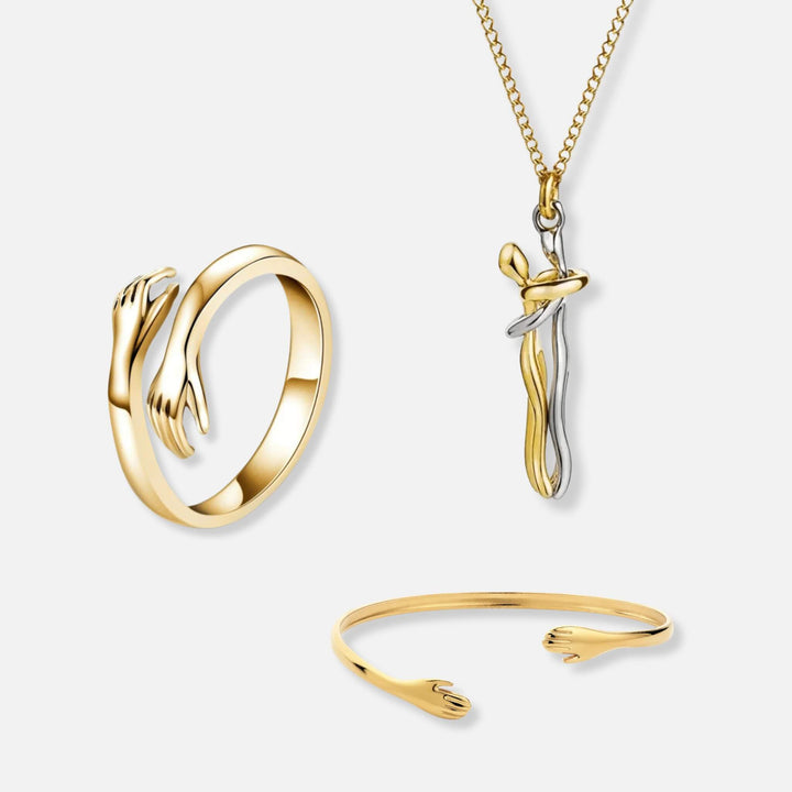 Hug Ring, Hug Necklace & Hug Bracelet - Solid Silver