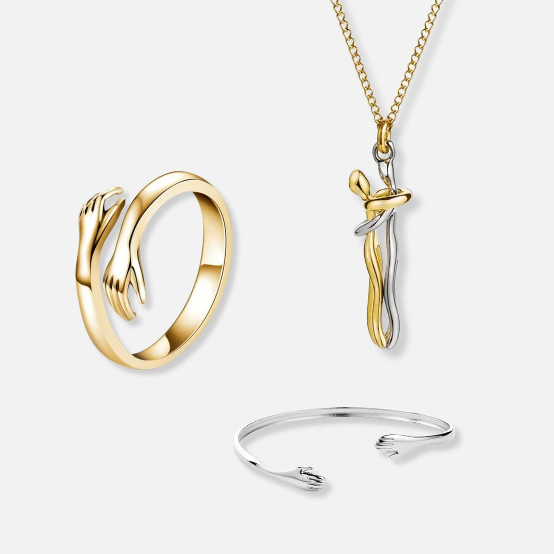 Hug Ring, Hug Necklace & Hug Bracelet - Solid Silver
