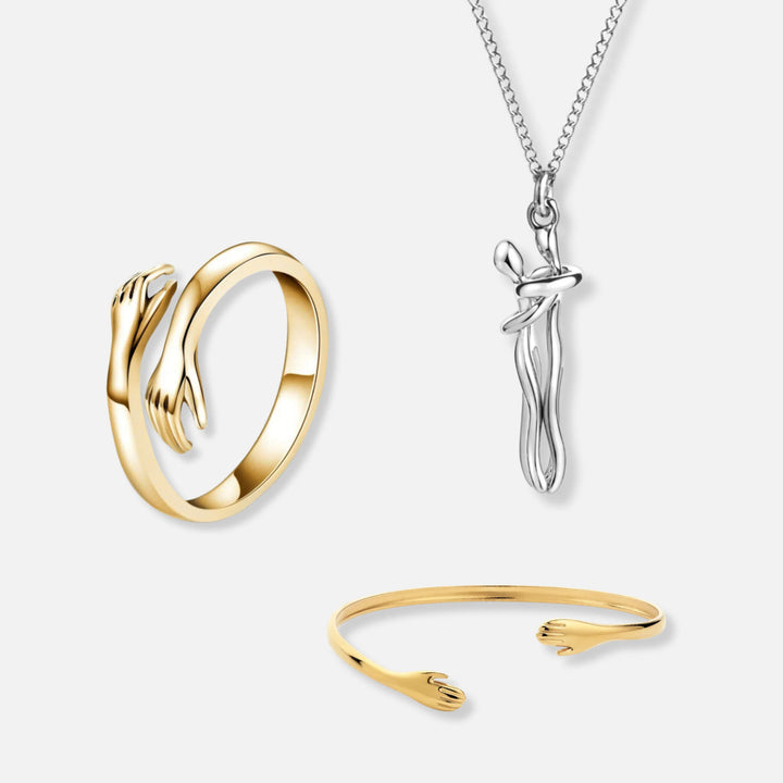 Hug Ring, Hug Necklace & Hug Bracelet - Solid Silver