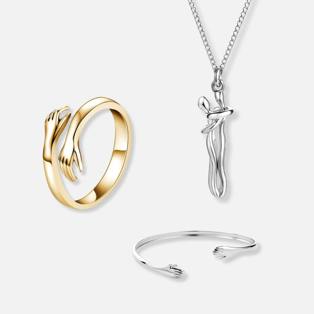 Hug Ring, Hug Necklace & Hug Bracelet - Solid Silver