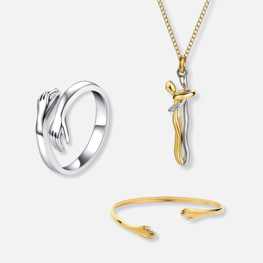 Hug Ring, Hug Necklace & Hug Bracelet - Solid Silver