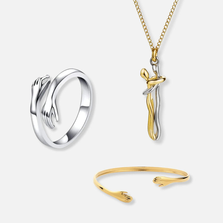 Hug Ring, Hug Necklace & Hug Bracelet - Solid Silver
