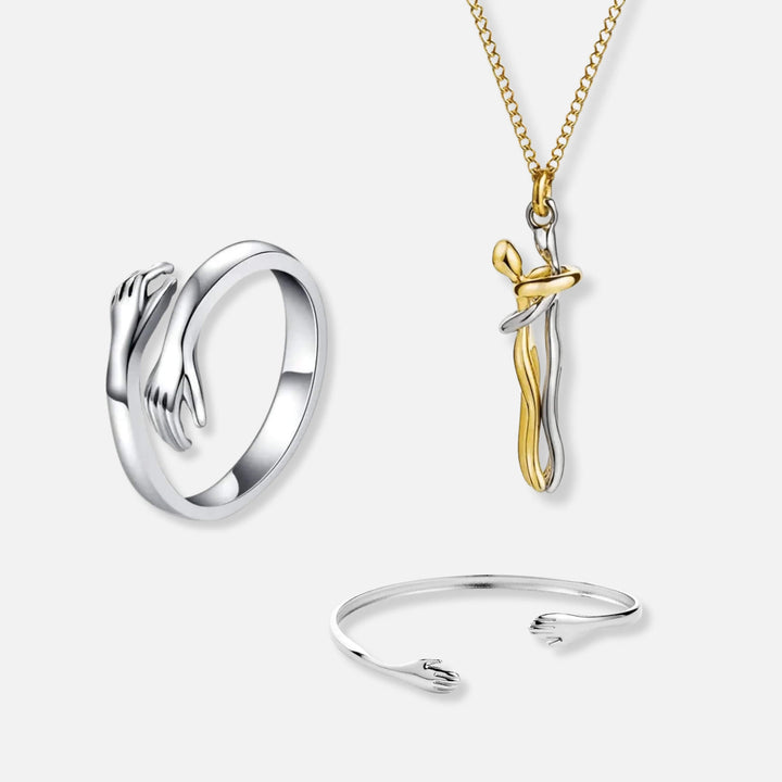 Hug Ring, Hug Necklace & Hug Bracelet - Solid Silver