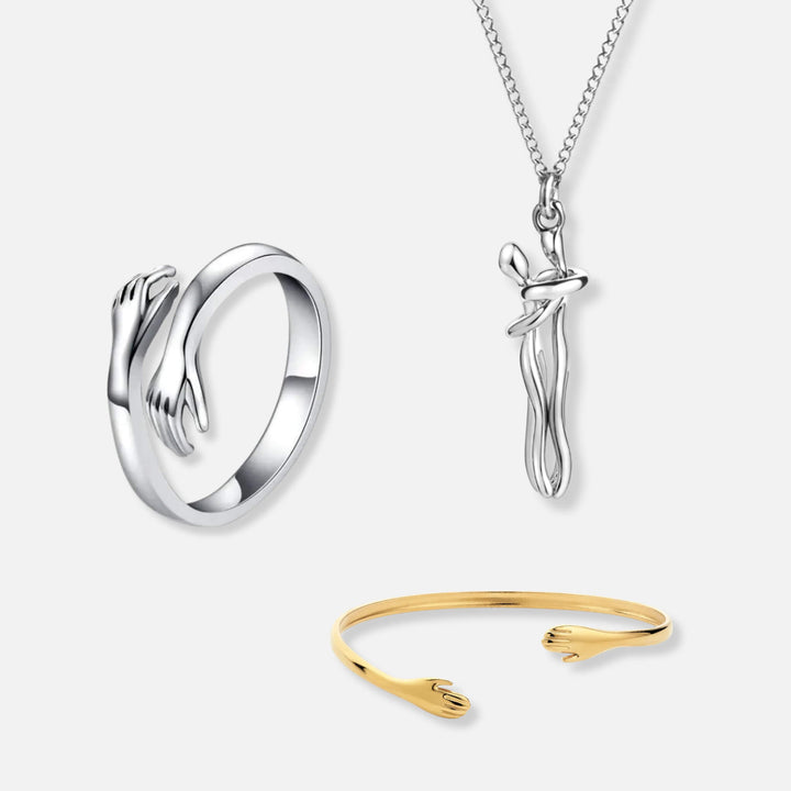 Hug Ring, Hug Necklace & Hug Bracelet - Solid Silver