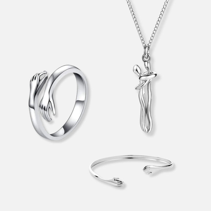 Hug Ring, Hug Necklace & Hug Bracelet - Solid Silver