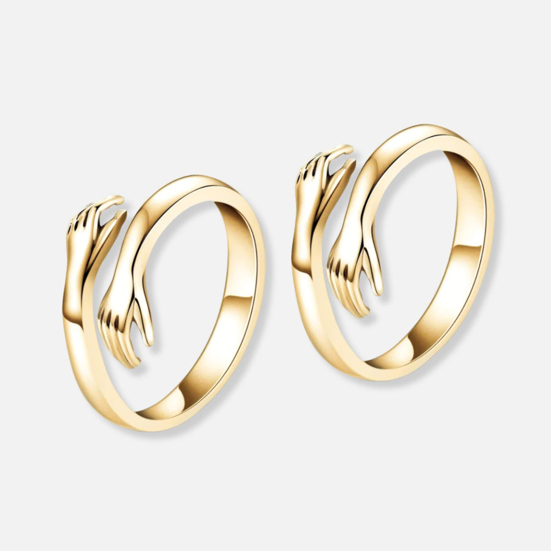 Two Hug Rings - Solid Silver